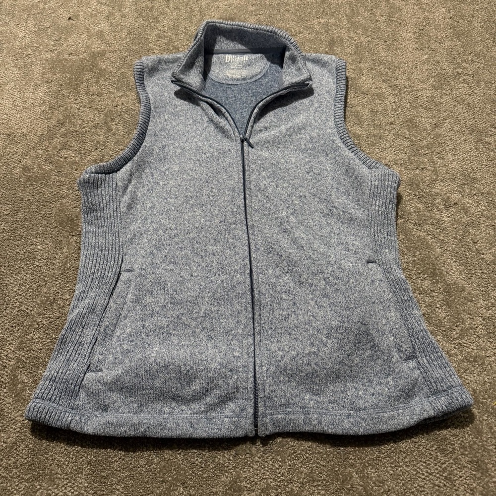 Duluth Trading Company women’s large zippered vest gray polyester‎ soft